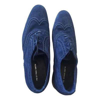 Pre-owned Paul Smith Velvet Lace Ups In Blue