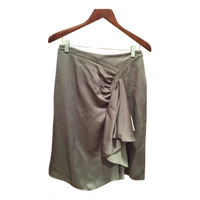 Pre-owned Giorgio Armani Silk Mid-length Skirt In Green