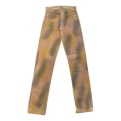 Pre-owned Ganni Straight Jeans In Multicolour
