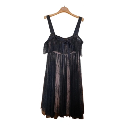 Pre-owned Galliano Lace Mini Dress In Black
