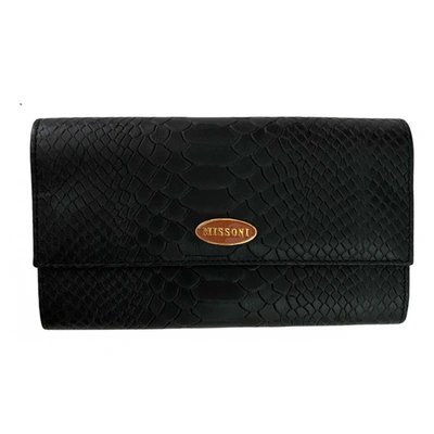 Pre-owned Missoni Leather Wallet In Black