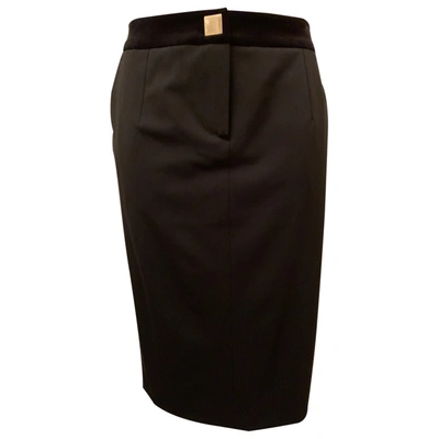 Pre-owned Les Copains Wool Mid-length Skirt In Black