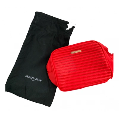 Pre-owned Giorgio Armani Clutch Bag In Red