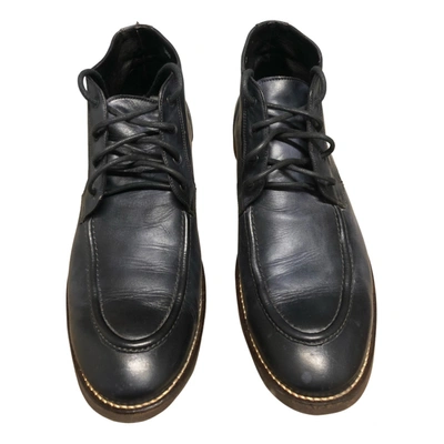 Pre-owned Baldinini Leather Boots In Navy
