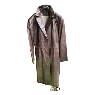 Pre-owned Marc Cain Linen Coat In Brown