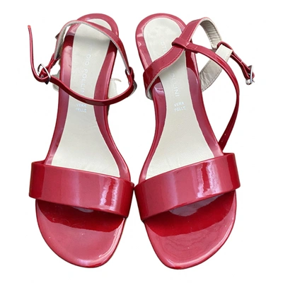 Pre-owned Pollini Patent Leather Sandals In Red