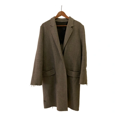 Pre-owned Helmut Lang Wool Coat In Grey