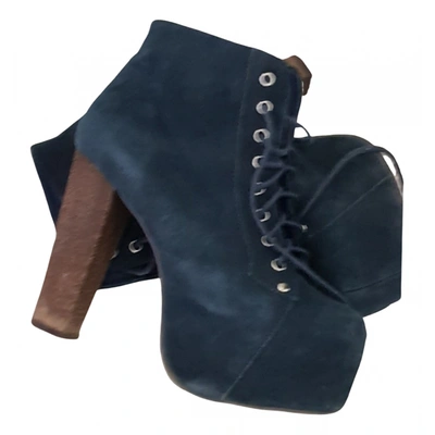 Pre-owned Jeffrey Campbell Leather Ankle Boots In Blue