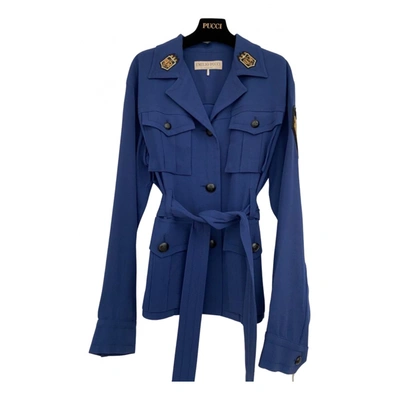 Pre-owned Emilio Pucci Blue Synthetic Jacket