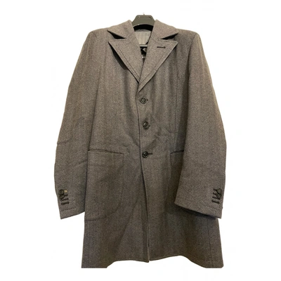 Pre-owned Fendi Wool Coat In Grey