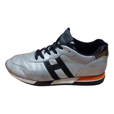 Pre-owned Hogan Leather Low Trainers In Silver