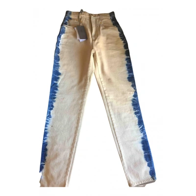 Pre-owned Alberta Ferretti Beige Cotton Jeans