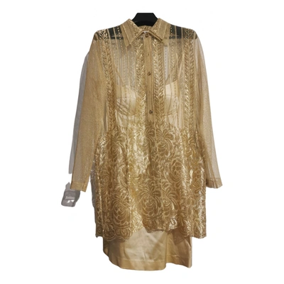 Pre-owned La Perla Mini Dress In Gold