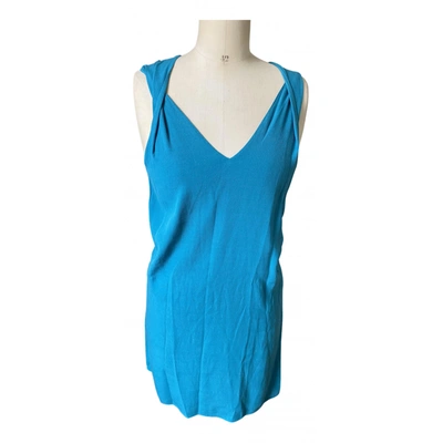 Pre-owned Comptoir Des Cotonniers Velvet Mid-length Dress In Blue