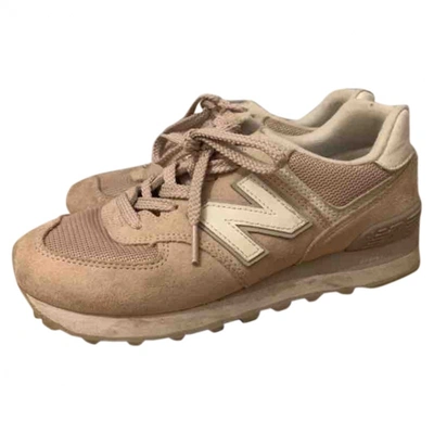 Pre-owned New Balance Leather Trainers In Pink