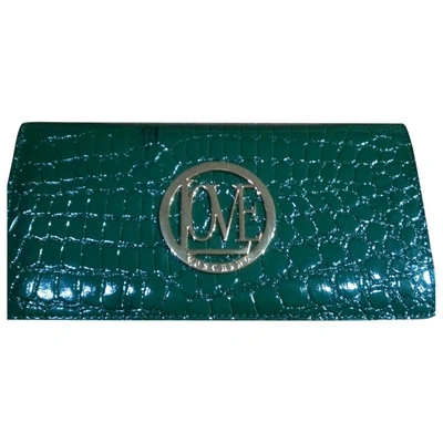 Pre-owned Moschino Love Leather Wallet In Green