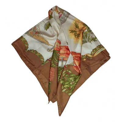 Pre-owned Longchamp Silk Handkerchief In Multicolour
