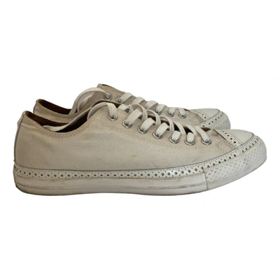 Pre-owned Converse Leather Low Trainers In White