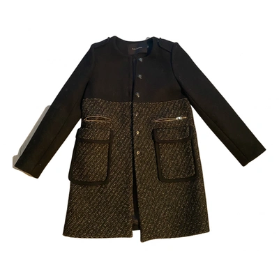 Pre-owned Tara Jarmon Wool Coat In Black