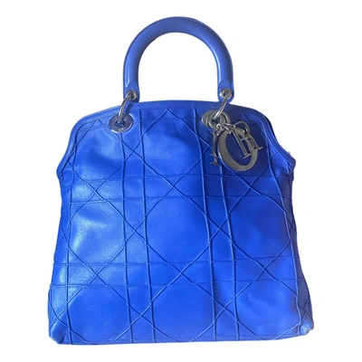 Pre-owned Dior Granville Leather Crossbody Bag In Blue