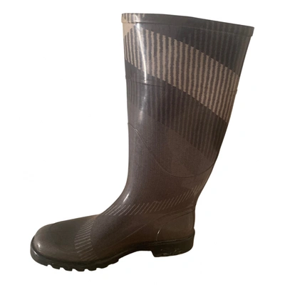 Pre-owned Burberry Wellington Boots In Grey