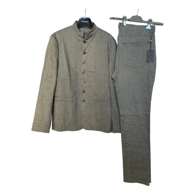 Pre-owned John Varvatos Linen Suit In Grey
