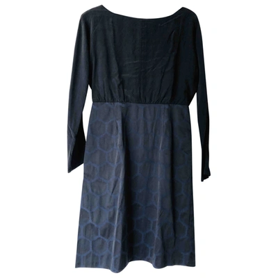 Pre-owned Maliparmi Silk Mid-length Dress In Black