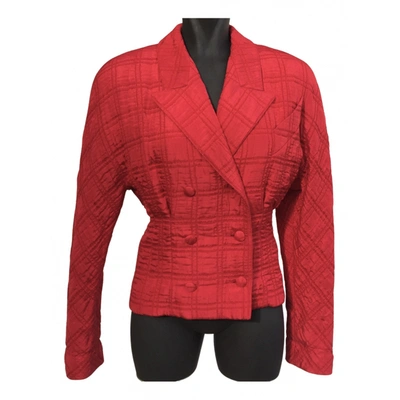 Pre-owned Karl Lagerfeld Wool Short Vest In Red