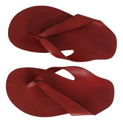 Pre-owned Malo Leather Flip Flops In Red