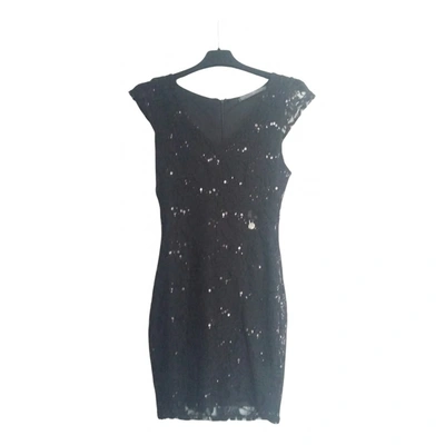 Pre-owned Guess Lace Mini Dress In Black