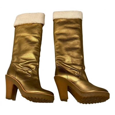 Pre-owned Marc By Marc Jacobs Leather Boots In Gold