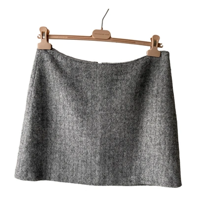 Pre-owned Club Monaco Wool Mini Skirt In Grey