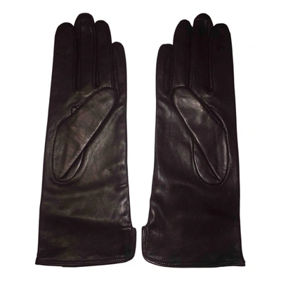 Pre-owned Gant Leather Gloves In Brown