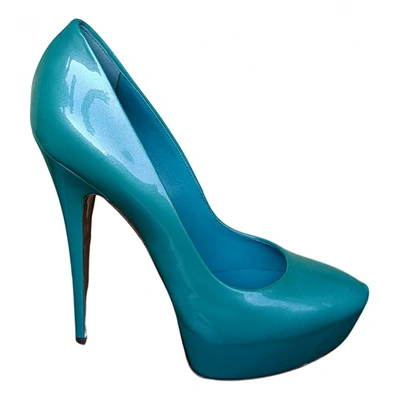 Pre-owned Casadei Patent Leather Heels In Green