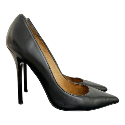Pre-owned Buffalo Leather Heels In Black