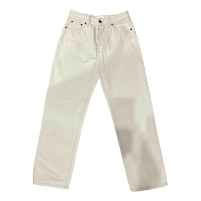 Pre-owned Victoria Victoria Beckham Straight Jeans In Ecru