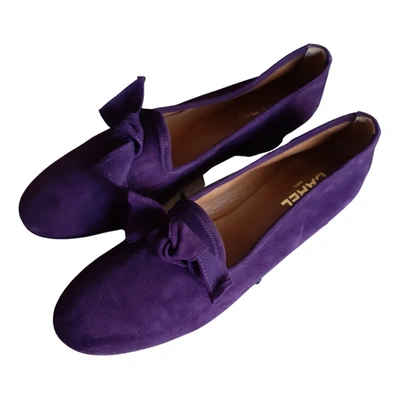 Pre-owned Carel Pony-style Calfskin Flats In Purple