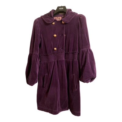 Pre-owned Juicy Couture Velvet Coat In Purple