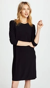 NORMA KAMALI KAMALI KULTURE GO CREW NECK DRESS BLACK,NKAMA30519