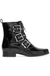 ALEXANDER MCQUEEN Studded glossed-leather ankle boots