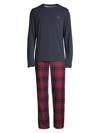 Barbour Doug 2-piece Pajama Set In Red Tartan