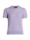 Theory Basic Short-sleeve Cashmere Tee In Pale Lilac