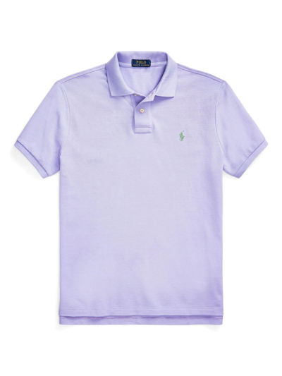 Polo Ralph Lauren Cotton Mesh Solid Custom Slim Fit Polo Shirt In English Lavender