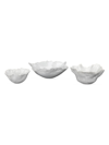 Jamie Young Co. Fleur White Three-piece Ceramic Bowl Set In White Ceramic