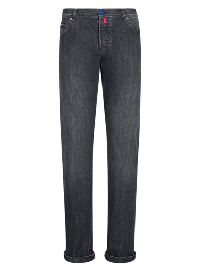 Kiton Men's Kurabo Cotton 5-pocket Pants In Grey