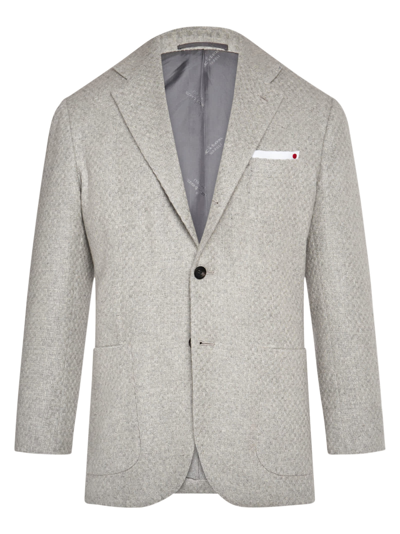 Kiton Jacket Cashmere In Light Grey