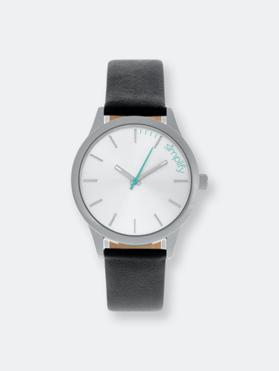 Simplify The 2400 Leather-band Unisex Watch In Grey