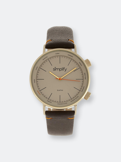 Simplify The 3300 Leather-band Watch In Brown