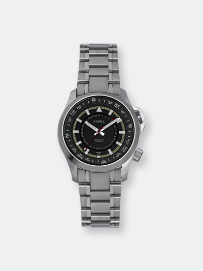 Axwell Vertigo Silver-tone Stainless Steel Bracelet Watch, 48mm In Black