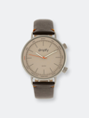 Simplify Quartz The 3300 Gold Case, Genuine Dark Brown Leather Watch 43mm